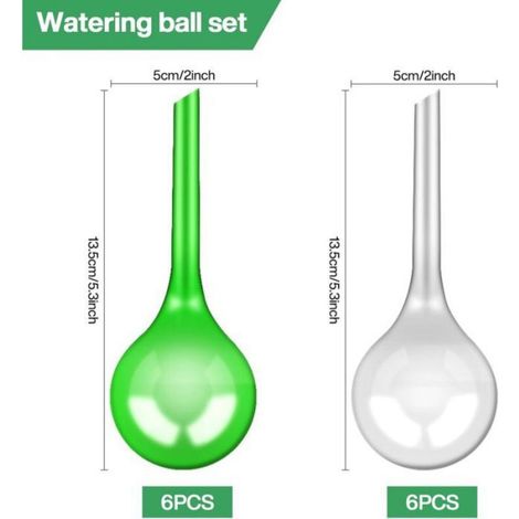Boules D'irrigation - PVC Transparent - 5,1 cm Diamètre - 13,5 cm Longueur - Pour Arrosage Automatique De Plantes - 12 Pièces (1/4)