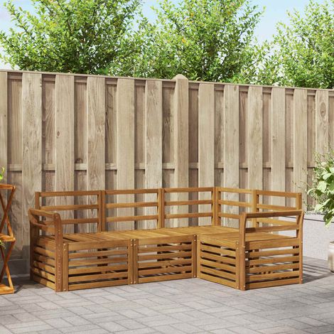 Sofagarnituren 4 pcs Natur Massivholz Akazie (1/5)