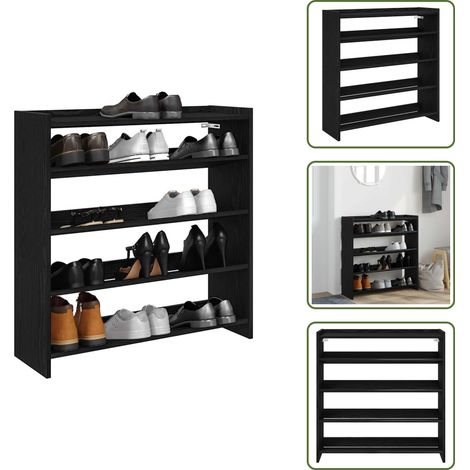 vidaXL Schuhregal Schwarz 80x25x81 cm Holzwerkstoff (1/5)