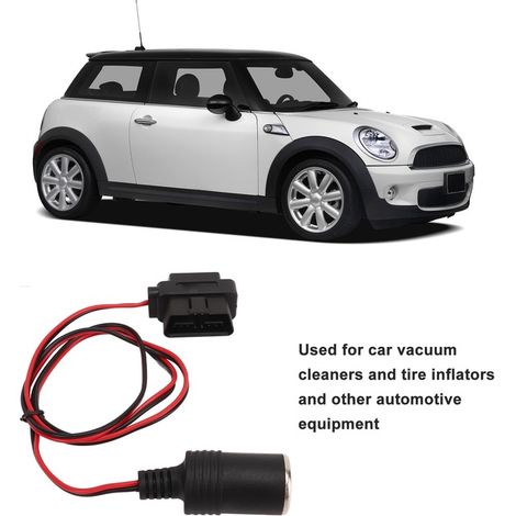 Adaptateur OBD2 pour allume-cigare, 16 broches, compatible équipement auto, ABS (1/4)