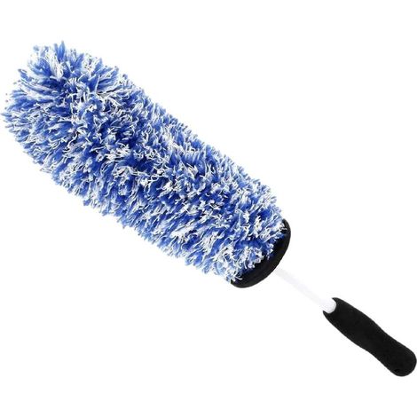 Felgenbürste, Mikrofaser-Reinigungsbürste, Kratzfreie Felgenbürste, Mikrofaser-Felgenbürste für die gründliche und schonende Reinigung von Autofelgen ohne Kratzer (Blau) (1/5)