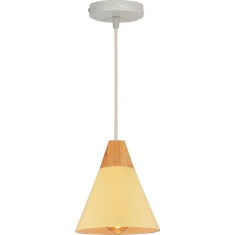 Lampe À Suspension Moderne Jaune Suspension Luminaire Nordique Lustre Rétro Abat-Jour En Métal Ampoule E27 Suspension Intérieure (1/5)
