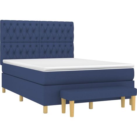 Giroletto a Molle con Materasso Blu 140x190 cm in Tessuto vidaXL (1/5)
