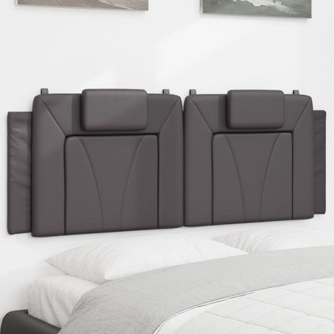 Cabecero de cama acolchado Viana cuero sintético gris 140 cm vidaXL (1/5)