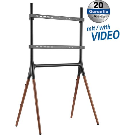 Easel studio floor stand for flat screens with 4 legs, real wood finish for flat screens 49'' - 70'' (124 - 178 mm), loads up to 40 kg