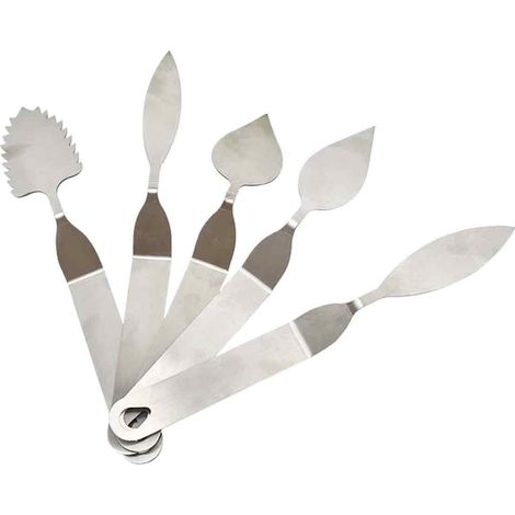 Set de 3 Spatules en Acier Inoxydable, Design Plume, Lissage Gâteau, Décoration Chocolat, Pâtisserie (1/5)