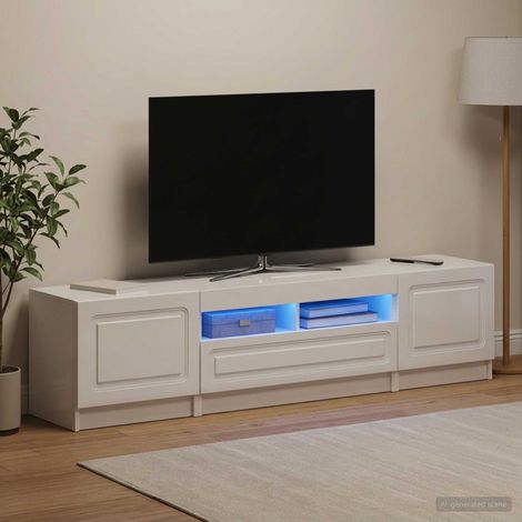 vidaXL LED TV Cabinet UTRECHT 3 pcs High Gloss White Engineered Wood (1/5)