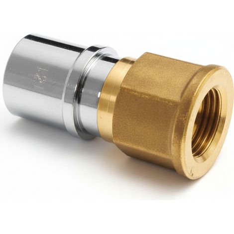 Raccordo femmina diritto Ø16x1/2  in ottone nichelato per tubo gas pex-al-pex balpex mp gas bampi gmpmf1612