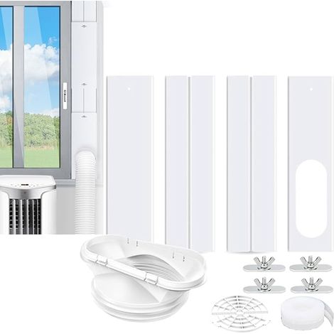 Calfeutrage Fenetre Climatiseur,Kit Calfeutrage Climatiseur Mobile Pour Porte Fenetre,Kit Fenetre Pour Climatiseur Mobile,Kit Fenêtre Climatiseur Mobile (4PCS(43cm/16.9in-150cm/59in)) (1/5)