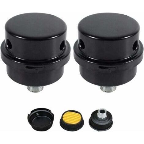 Pair 2 Pcs Compresseur d'air Filtre Silencieux, 3/8\" 16mm Male Filetage Metal Coque Air Compresseur Silencieux Filtre, Silencieux Fliter d'admission en métal pour les chaudières à compresseur d'air（1