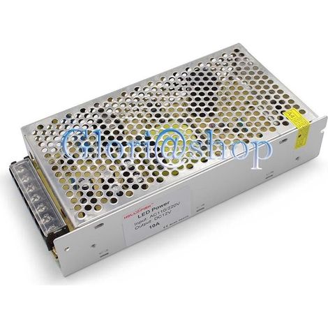 Alimentatore Stabilizzato 10 Amp . Switching 12v Alimentazione 220v Striscia Led