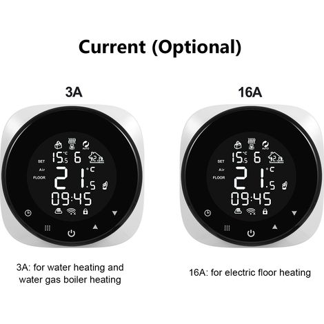 Eosnow Thermostat intelligent Wifi, contrôleur de température numérique, contrôle par application, écran LCD, écran tactile, économie d'énergie programmable pour la maison, l'école, le bureau, l'hôtel