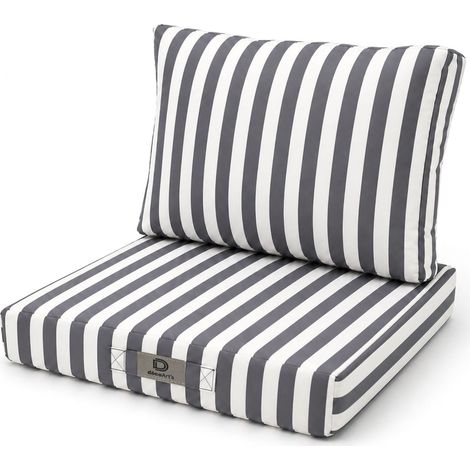 Coussins Jardin 60x70 Rayure Gris Foncé - Premium 270g