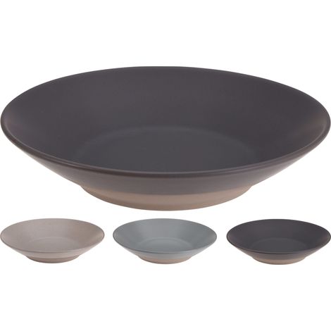 Piatto fondo in terracotta, grigio, 21 cm
