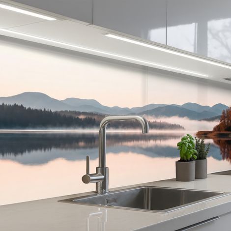 SCHIENALI CUCINA Acqua - Alberi - Strato di nebbia 300x80 cm (1/5)