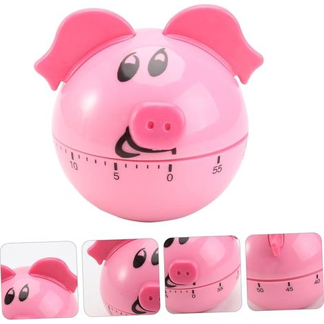 Sveglia con timer da cucina meccanico a forma di maiale, conto alla rovescia, per cucinare e imparare a cucinare (1/3)