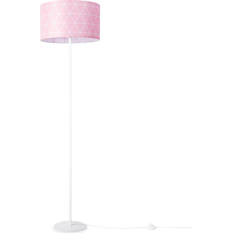 Paco Home Luminaria De Pie Salón Dormitorio E27 Escandinava Rosa Gris Azul Decoración Rosa (Ø38cm),  Lámpara de pie - Blanco