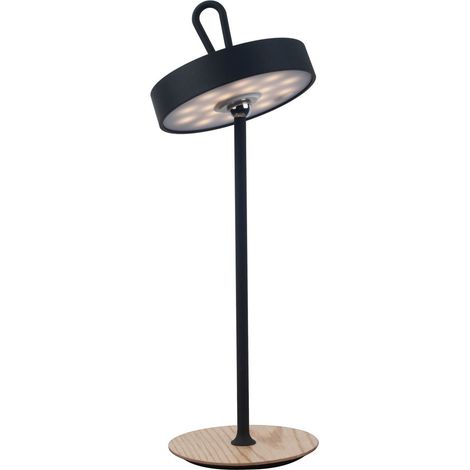Naeve ELLI Lampe de table LED intégrée rechargeable à intensité variable, noire, 3 000 K, capteur tactile (1/5)