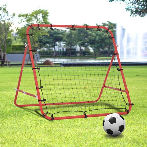 Winkelverstellbares Metall-Rückprallnetz und 20 elastische Seile für Fußball-, Tennis- und Handballtraining, 96 x 80 x 96 cm