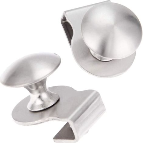 Türgriff/Klammer/Glasklammer aus Edelstahl, 5–8 mm, für Vitrinen, Schränke und Schubladen, kein Bohren erforderlich, 2 Stück (1/4)