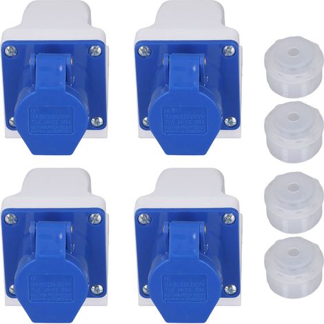 4 jeux de prises industrielles, connecteur d'alimentation à 3 broches, montage en Surface, étanche IP44, 220 à 250V, 16a (1/5)