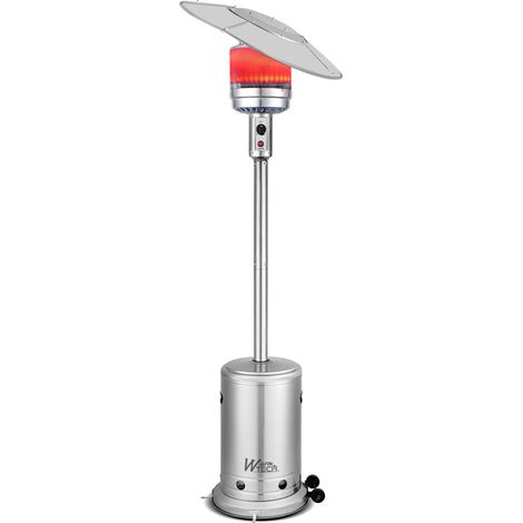Parasol chauffant inox au gaz 15Kw avec roues et tête inclinable (1/5)