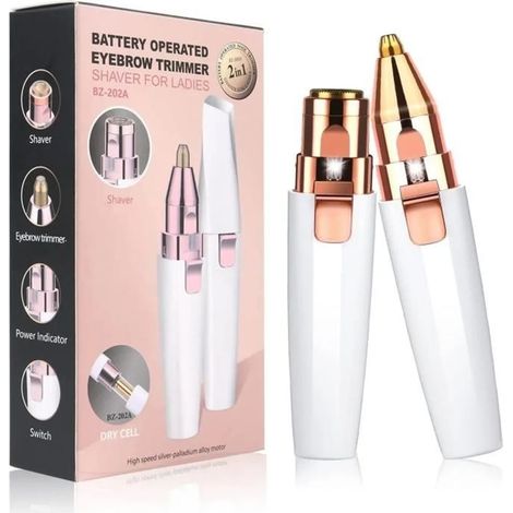 Épilateur Visage 2 en 1 - AF - Stylo et Rasoir électrique - Mixte - Batterie rechargeable - Blanc (1/4)