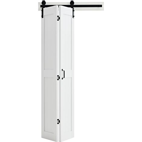 Mophorn Kit Porte Libro e Soffietto da 914 x 2134 x 35 mm, in MDF per Armadio con Kit Ferramenta, Design Compatto con Telaio a H, Montaggio Autonomo per Camera da Letto, Guardaroba, Bianco (1/5)