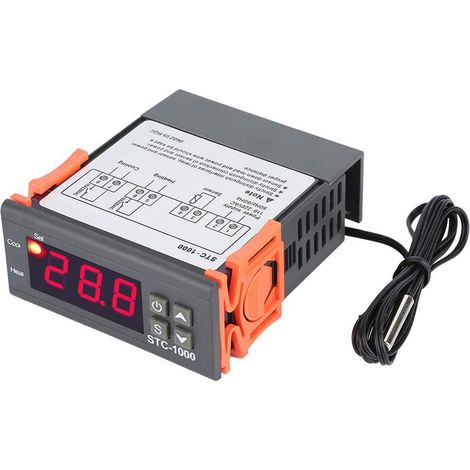 Régulateur De Température, STC-1000 DC 220V Thermostat Numérique Commutateur De Contrôleur Intelligent De Micro-Ordinateur avec Capteur pour Machine à Fruits De Mer à Couver D'aquarium (1/5)