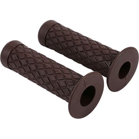 Manchons de guidon universels rétro en caoutchouc souple de 22 mm (7/8 pouce), marron foncé (1/5)
