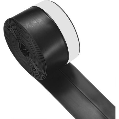 Joint d'étanchéité pour porte, 45 mm, silicone, 5 m, pour joints de fenêtres et portes de douche, ruban adhésif d'étanchéité [noir] (1/5)
