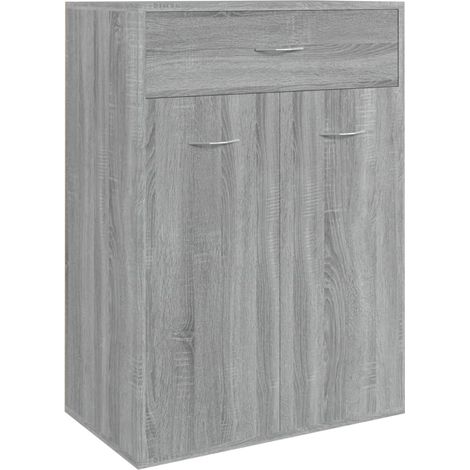 Zapatero de madera contrachapada gris Sonoma 60x35x84 cm vidaXL
