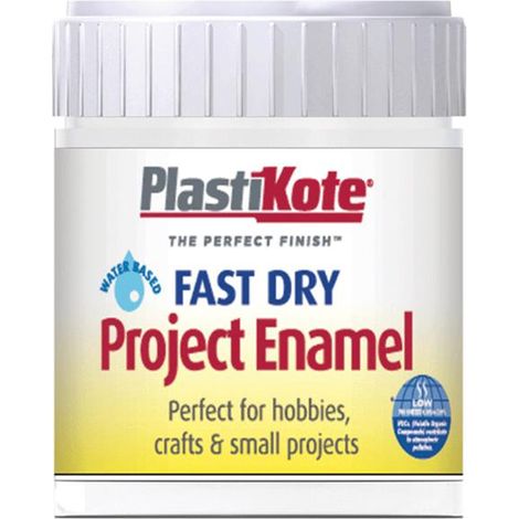 Plastikote Fast Dry Enamel Paint 59ml Bottle - Gloss White (1/3)