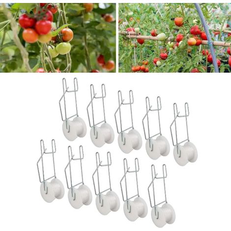 10 crochets à roulettes + 15 m de fil — Fixations pour arbres fruitiers : Fixations durables et réglables pour la tige et le guidage des arbres et arbustes. (1/5)