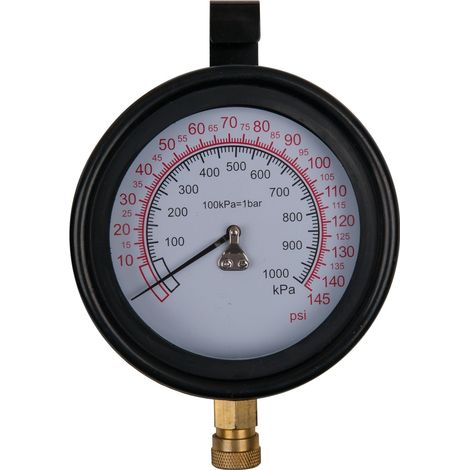 KS Tools Manometer Ø 100,0 mm, 0 - 10 bar mit 1/4 Schnellkupplung