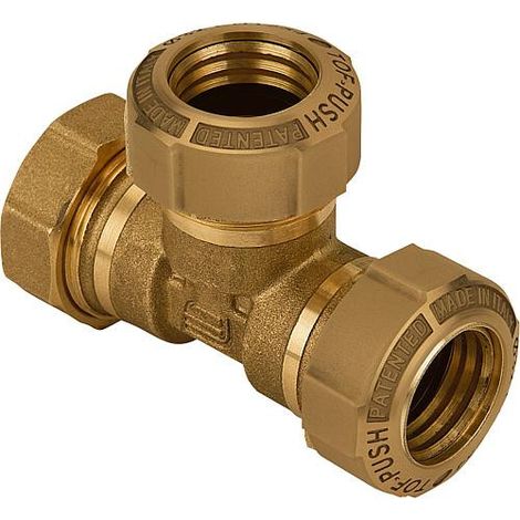 Raccord en T laiton pour tuyaux PE type 864 40mm ne convient pas pour le gaz (1/3)