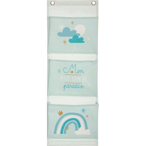 Rangement 3 Compartiments Enfant 55cm Bleu