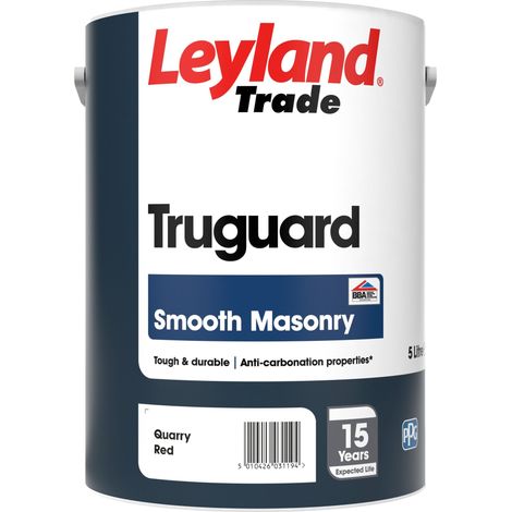Leyland Trade Truguard 15 Year Masonry Paint  - 5 Litre - Quarry Red