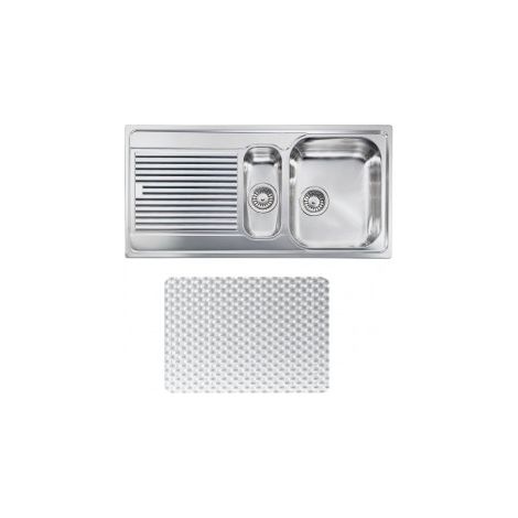 CM 011295DCSSP Zenith Lavello ad incasso 2 vasche Acciaio inox antigraffio con gocciolatoio sinistro 100x50 cm colore Acciaio inox (1/5)