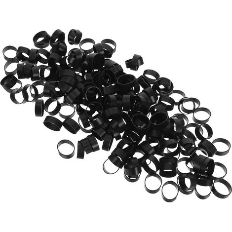 Lot de 200 Attaches de Câbles en Silicone Élastique Noir pour Organisation de Cordons USB et Données, Compatibles Universellement, pour Bureau et Voyage (1/5)