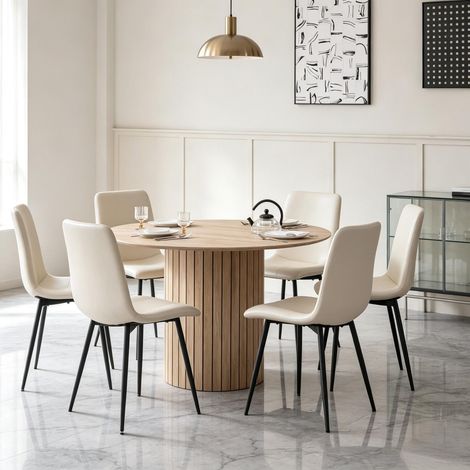 Table de salle à manger au look minimaliste, table ronde fonctionnelle, table ronde, table de salle à manger ronde (table de salle à manger uniquement) (1/5)