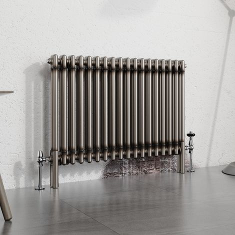Warmehaus Traditional Radiator Raw Metal 600x830mm Double Column (1/5)
