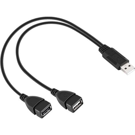 Câble adaptateur répartiteur en Y USB 2.0A mâle au 2 double USB femelle (1/5)