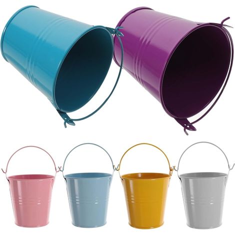 Pots De Fleurs Décoratifs en Métal - Petits Seaux en Fer pour Décoration Intérieure/extérieure Pots Multifonctionnels (1/5)