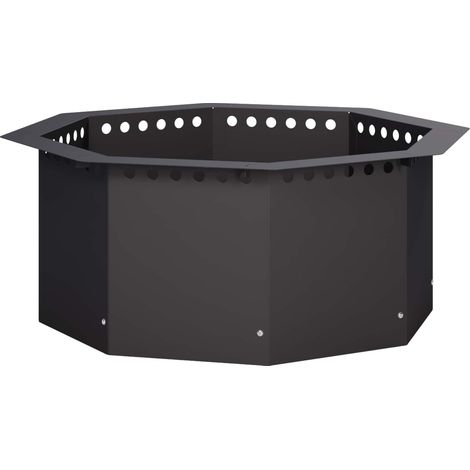 Fire Pit Ring Black 60 x 60 x 25 cm Steel vidaXL (1/5)