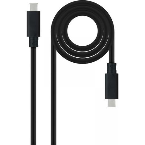 Cavo Usb 3.1 Gen2 Usb-c To Usb-c 0,5m Nero Nanocable 10.01.4100 (1/4)