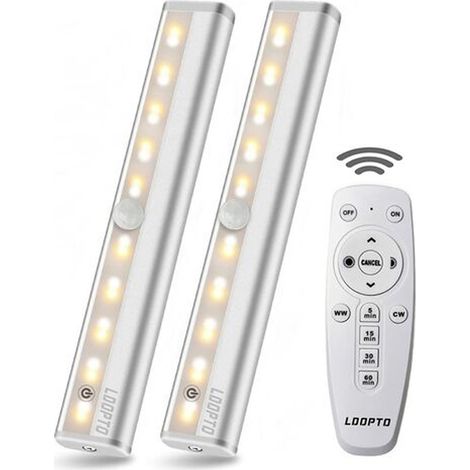 Lampe Led Sous Placard - Télécommande Sans Fil - Détecteur De Mouvement Automatique - Bande Magnétique Adhésive - 2 Pièces (1/5)