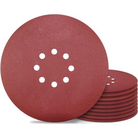 Disque abrasif 9 trous avec bande auto-agrippante grain 400 - Lot de 15 feuilles pour ponceuse (1/5)