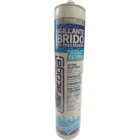 Saratoga Sigillante Ibrido Alte Prestazioni 280ml Grigio per Esterno