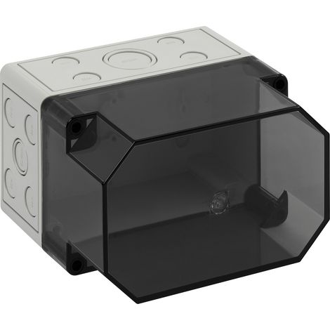 Spelsberg Leergehäuse, transparent, Schutzart IP66, Schlagfestigkeit IK07, Schutzklasse II, Ui 690V AC, Bemessungsisolationsspannung 1000V DC, halogenfrei, 10700601